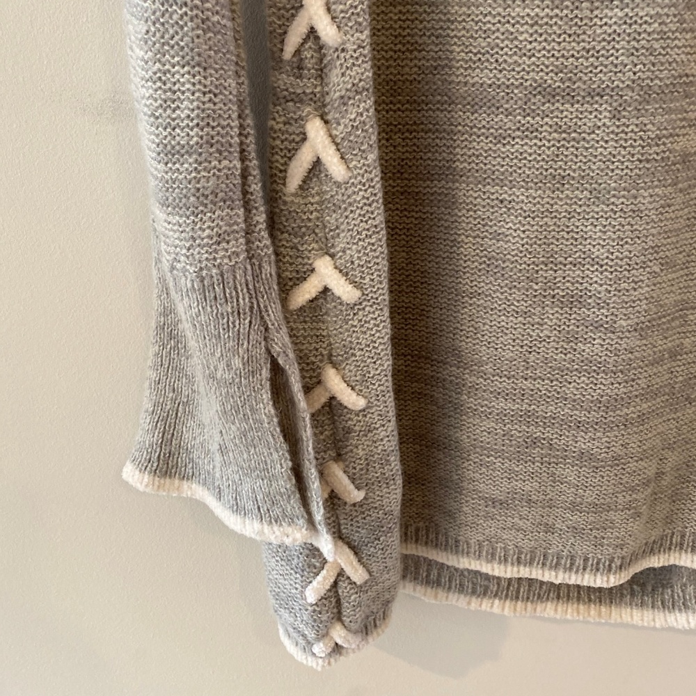Knox Rose Gray Lace-Up Side Tunic Sweater Soft Knit XS - Picture 7 of 8